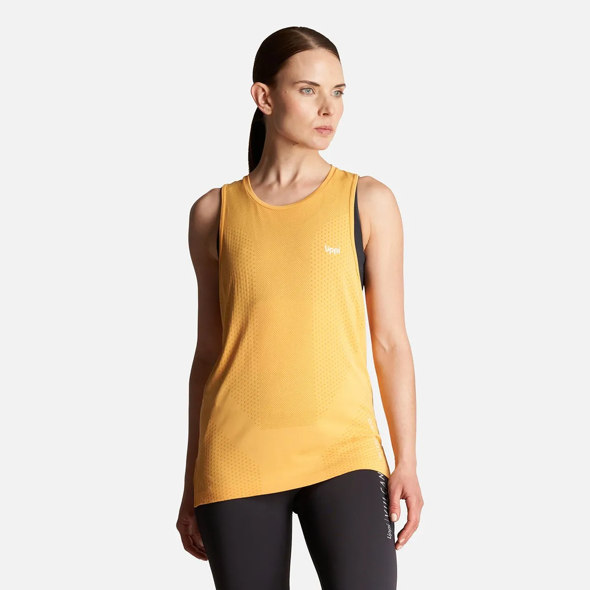 LIPPI - Polera Mujer 4 Run Seamless Trail T-Shirt Amarillo Lippi