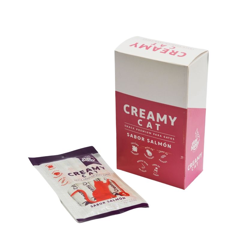 GENERICO - 6 Snack Creamy Cat Salmon 4 pouch para gatos
