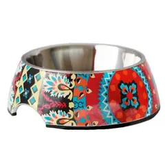 MASCAN - Plato Melamina Motivo Redondo Multicolor Talla S Perro