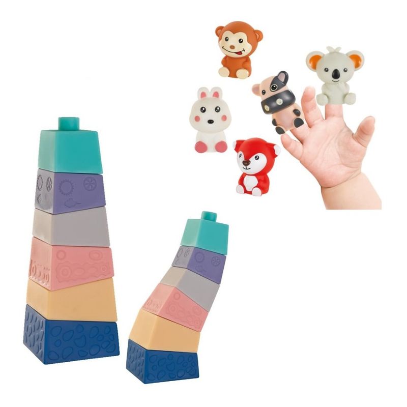 SPACEZAT - Juguete Montessori Apilable de Bloques con Animalitos