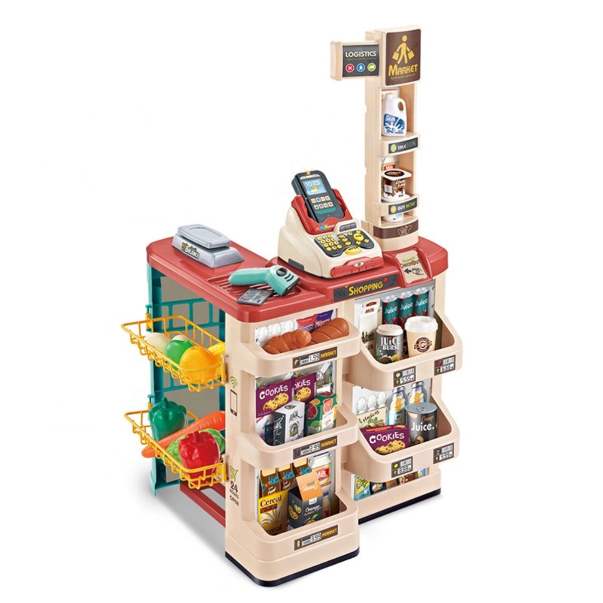 SPACEZAT - Juego Supermercado con Canasto y Accesorios Luces y Sonidos