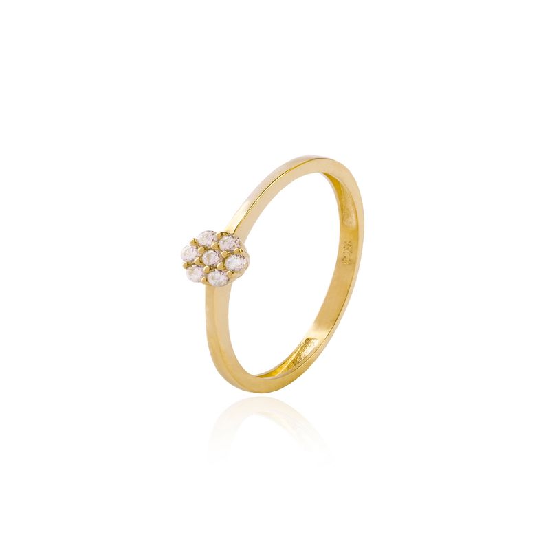 JB JOYAS BARON - Anillo Compromiso de Oro 18Kt Roseta 7 Circonitas