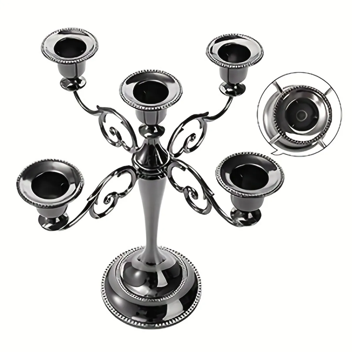VATYERTY - Candelabro negro vintage de cinco cabezas