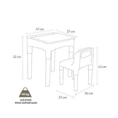 Imagen 2 del producto Mesa Escritorio y silla para niños 53x34x47cm Gamepower