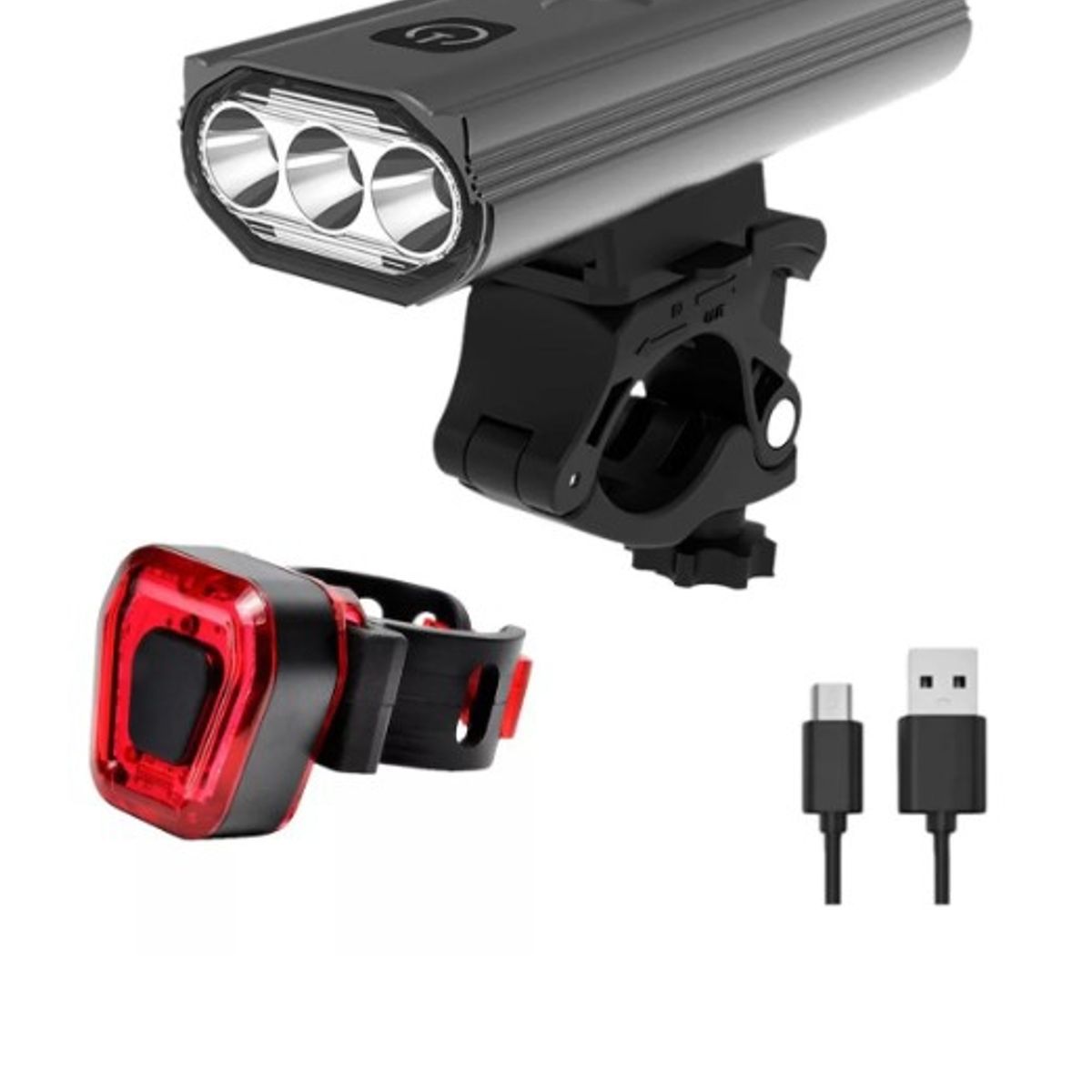 GENERICO - Luz Bicicleta Set Delantera Trasera Usb Impermeable Aluminio