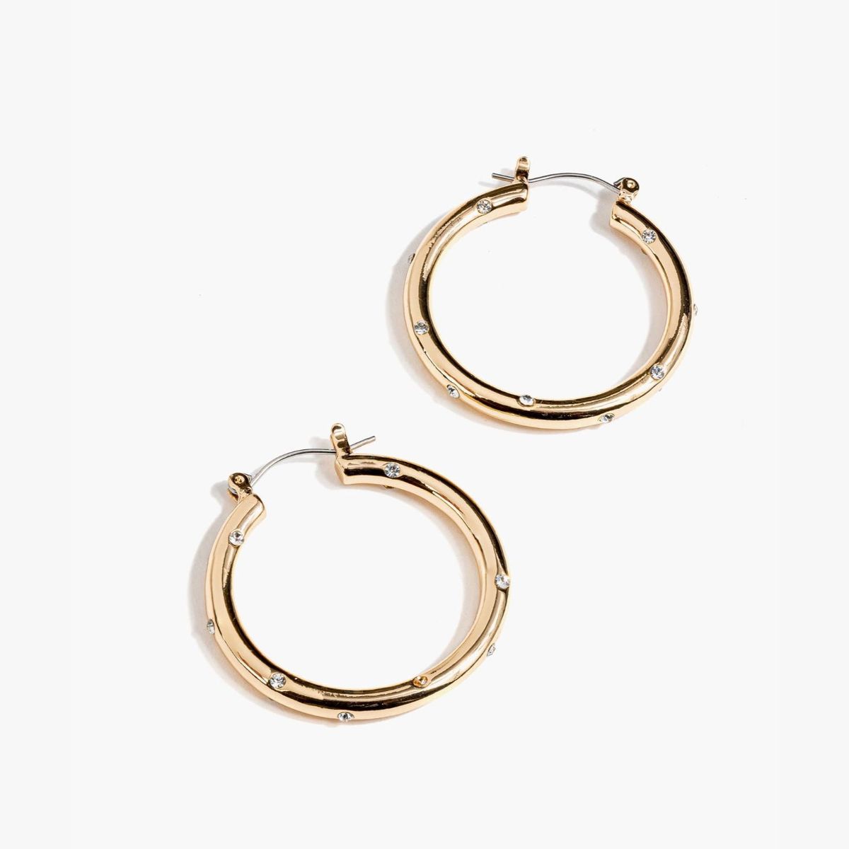 LOUNGE - Aros Mujer Argollas Strass Incrustados Dorado