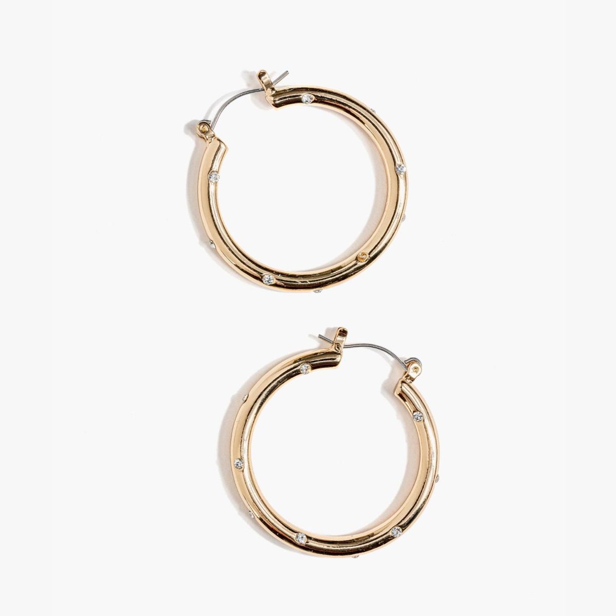 LOUNGE - Aros Mujer Argollas Strass Incrustados Dorado