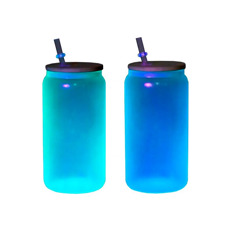 GENERICO - Vaso De Vidrio Botella Sublimable Fluorescente Brillo Con Ta