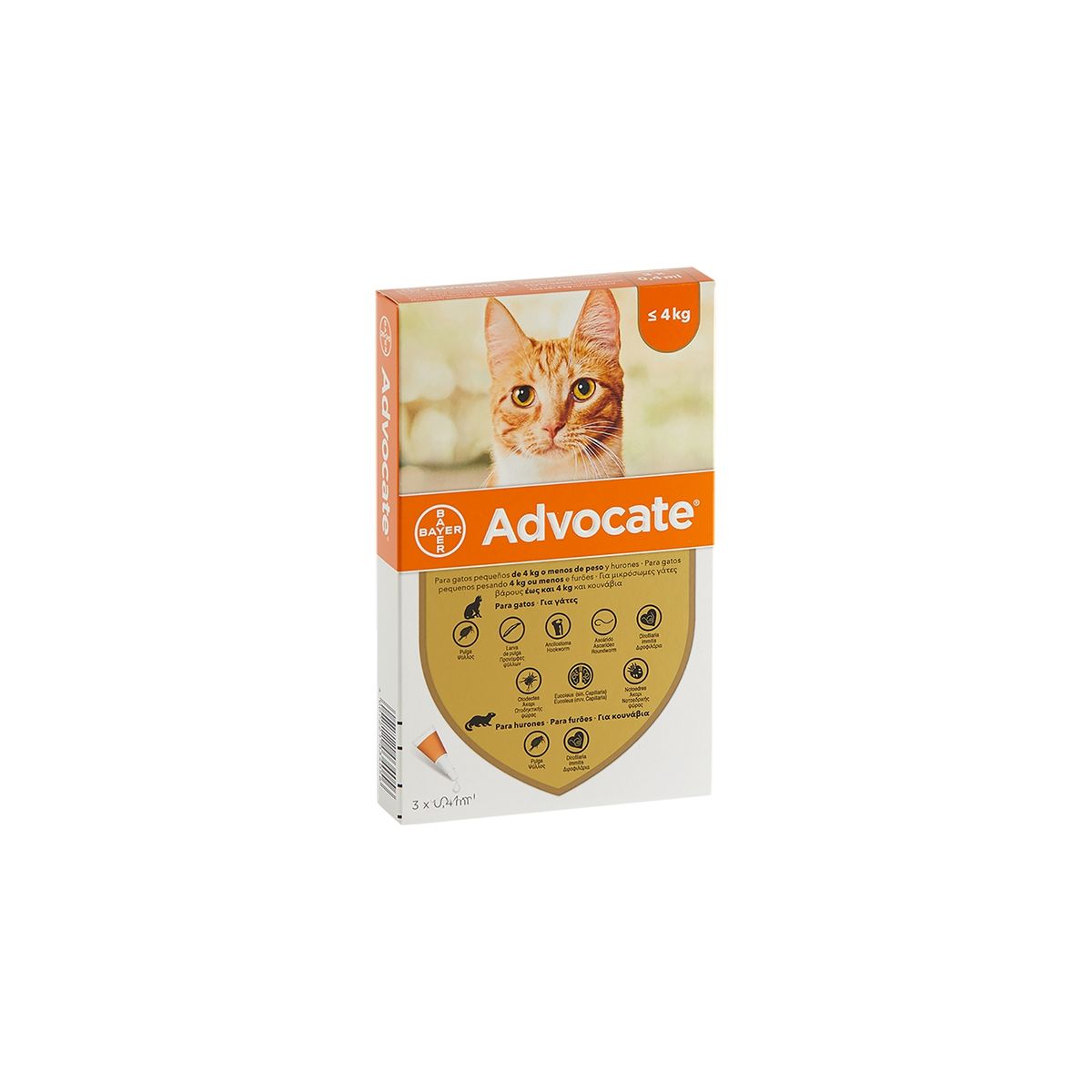 BAYER - Advocate Antiparasitario para gatos hasta 4 kg Mh.