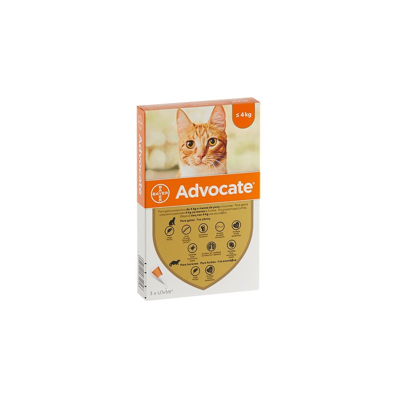 BAYER - Advocate Antiparasitario para gatos hasta 4 kg Mh.