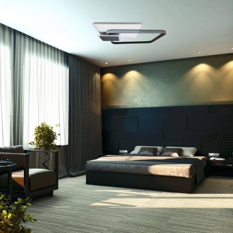 GENERICO - Lampara De Techo Led Multiluz 105w Metal Y Acrilico Cremoto