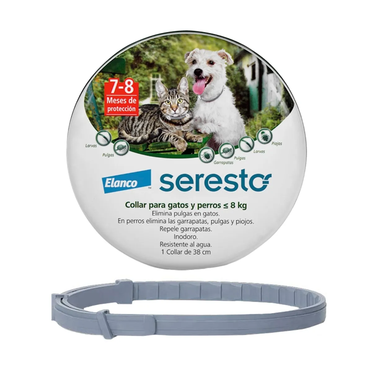 ELANCO - COLLAR SERESTO PERRO Y GATO ANTIPULGAS HASTA 8 KG.