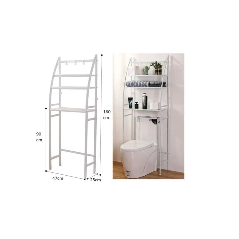 GENERICO - Estante Organizador De Baño Repisa De Tres Niveles Blanco