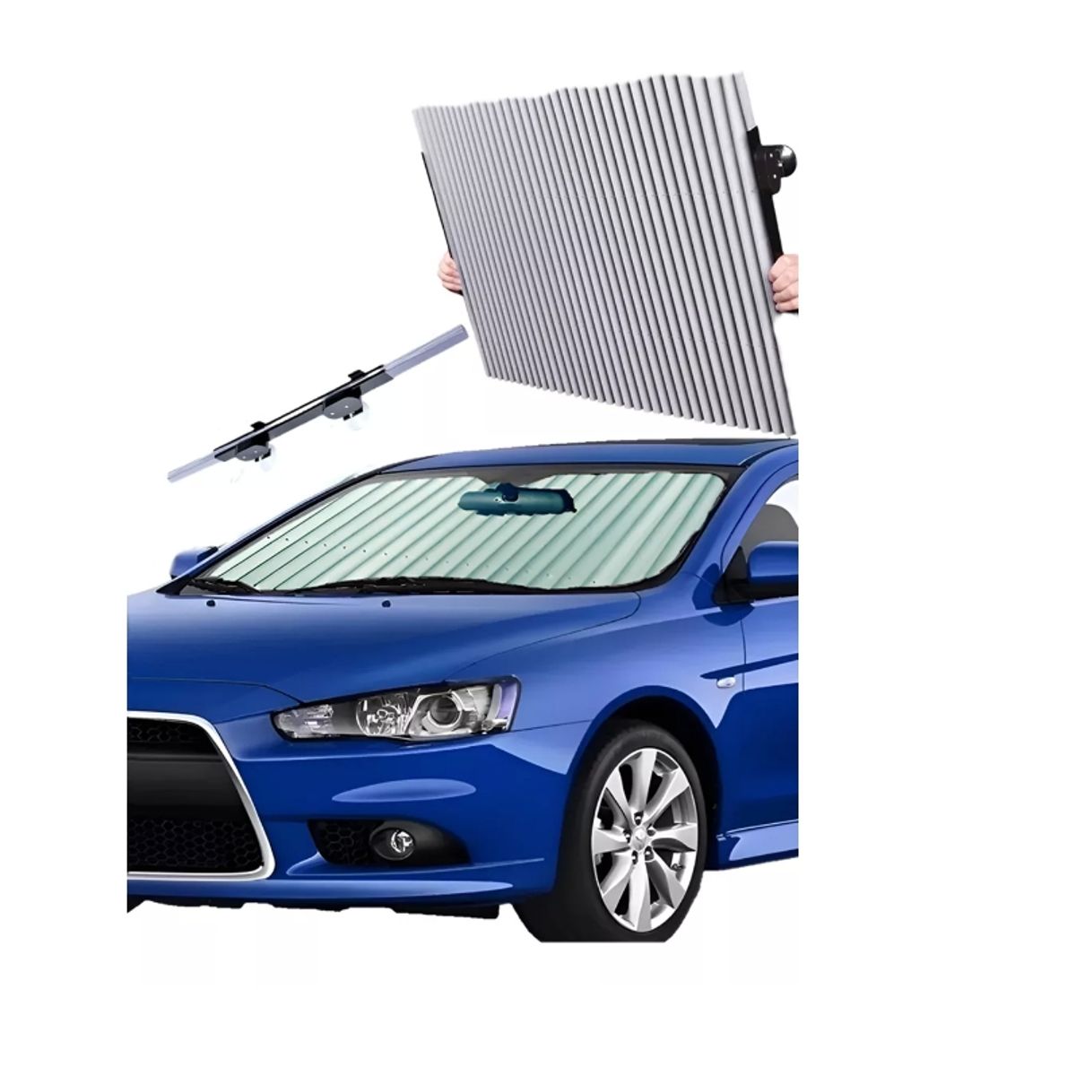 GENERICO - Sombrilla Parasol Plegable Cortina Retractil Quitasol Auto