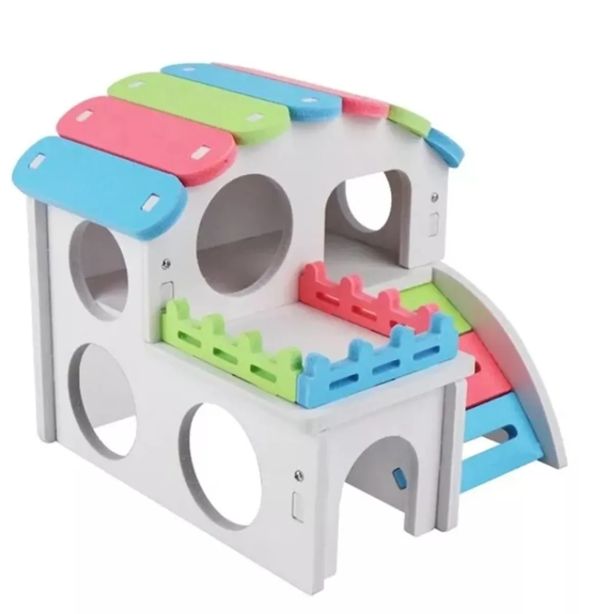 GENERICO - Casa Hamster Roedores Arcoiris 14 X13 Cm