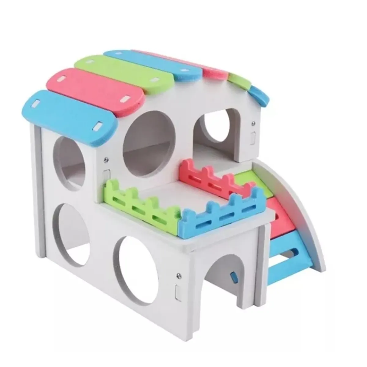 GENERICO - Casa Hamster Roedores Arcoiris 14 X13 Cm