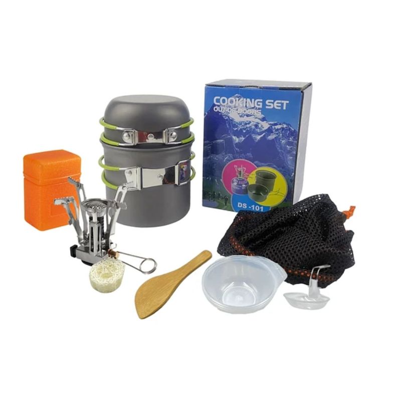 SANTU HOME & DECO - Set Ollas Outdoor Camping Cocinilla Utensilios 13 Piezas