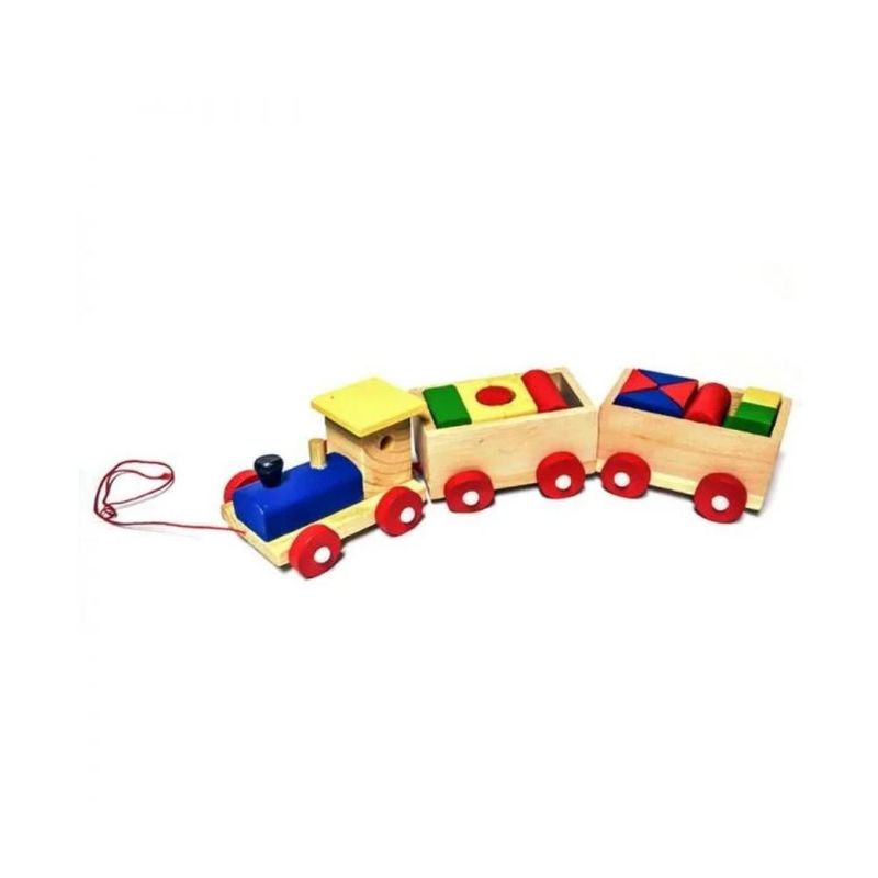 TOLIPA - Tren De Encaje Madera Para Niños Figuras Geométricas PB-B2