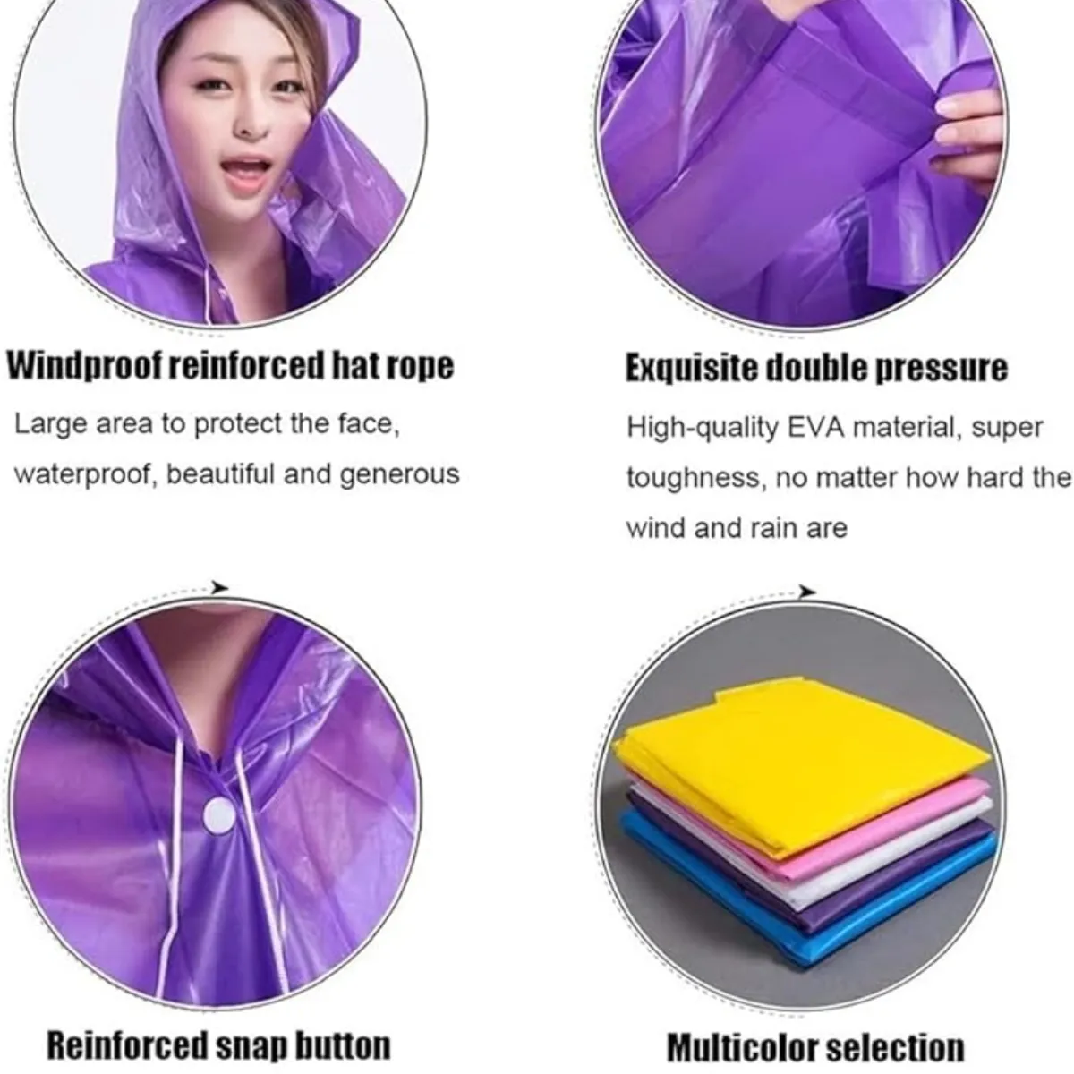 OEM - Poncho Chubasquero Impermeable Reutilizable Con Capucha De EVA