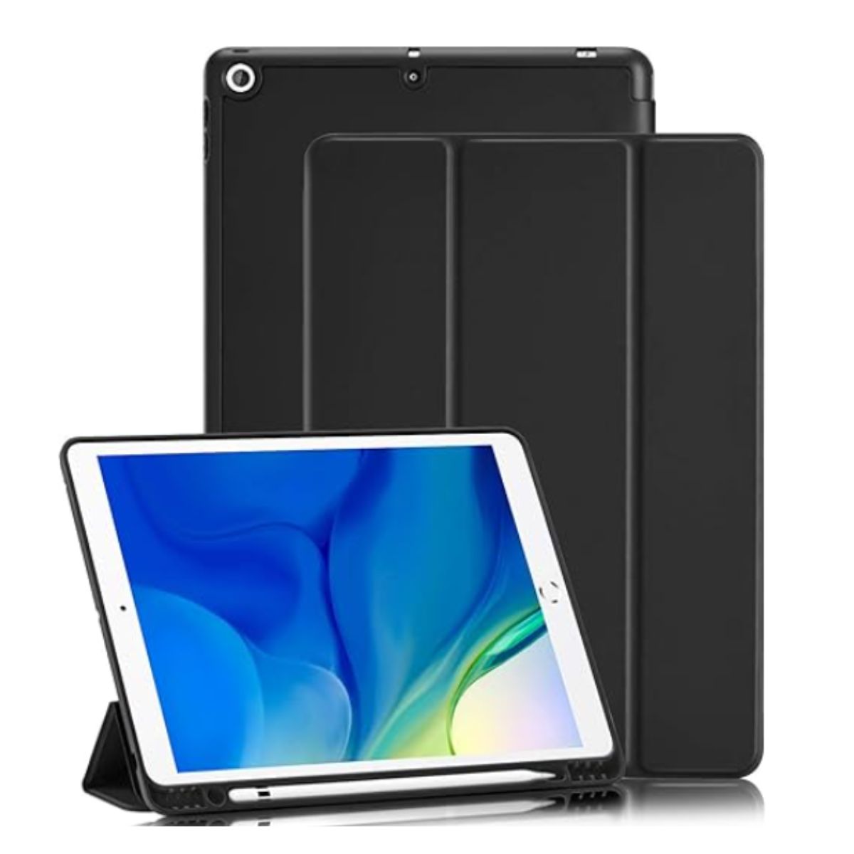 GENERICO - Funda Con Ranura Smart Cover Para iPad 9.7 5ta/6ta Gene Negro