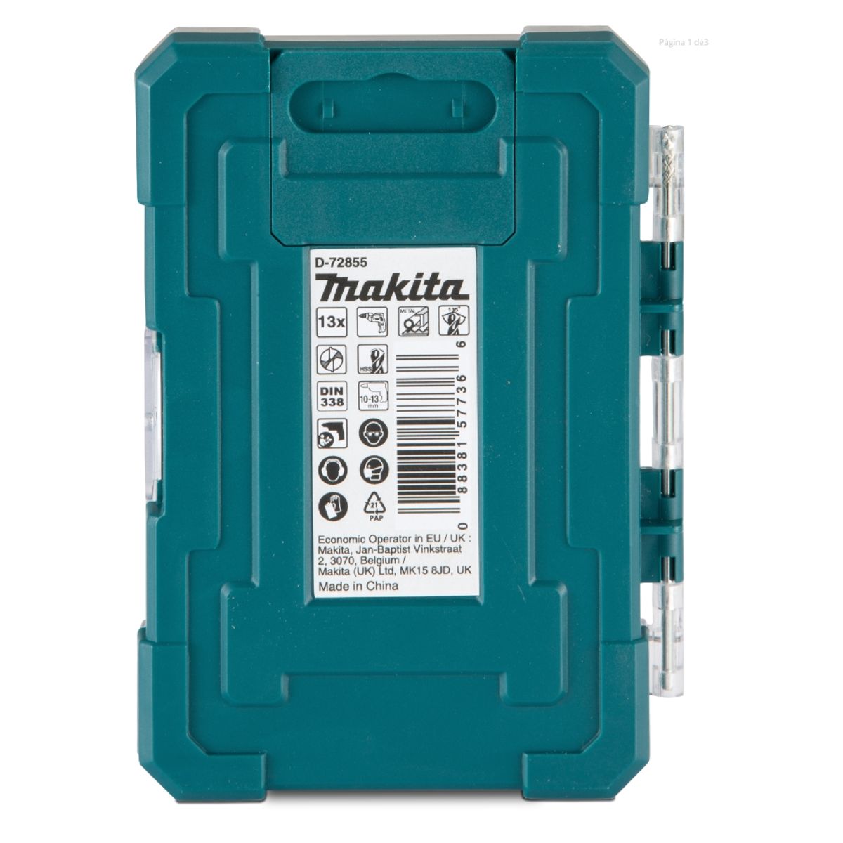 MAKITA - Set De Brocas Metal Acero Titanio 13 Piezas D-72855