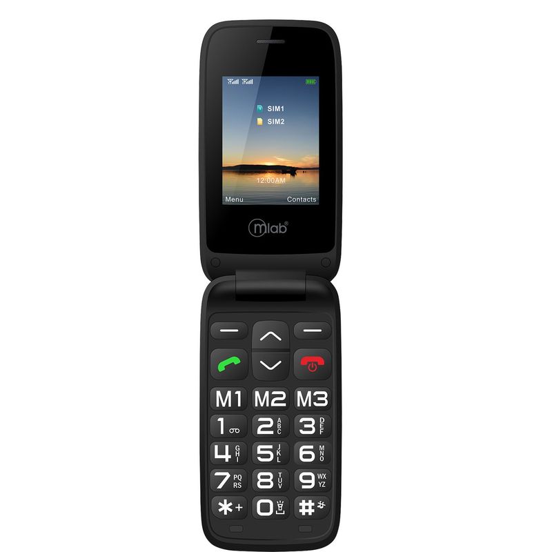 MLAB - Teléfono Senior Phone SOS 4G LTE Negro 09204