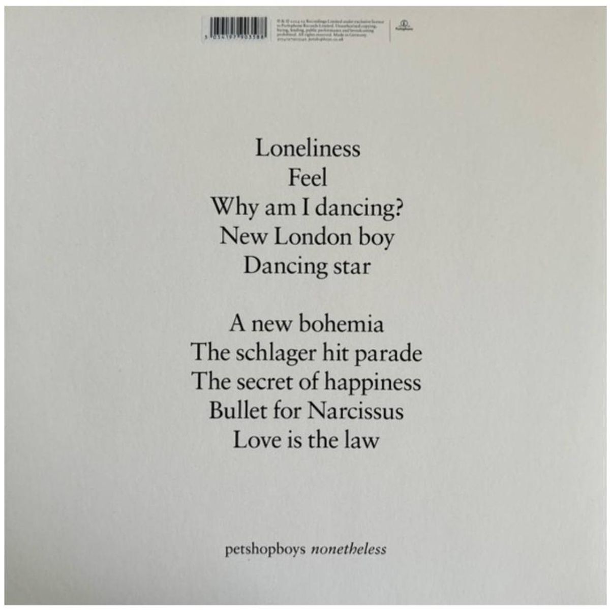 HITWAY MUSIC - PET SHOP BOYS - NONETHELESS - VINILO HITWAY MUSIC