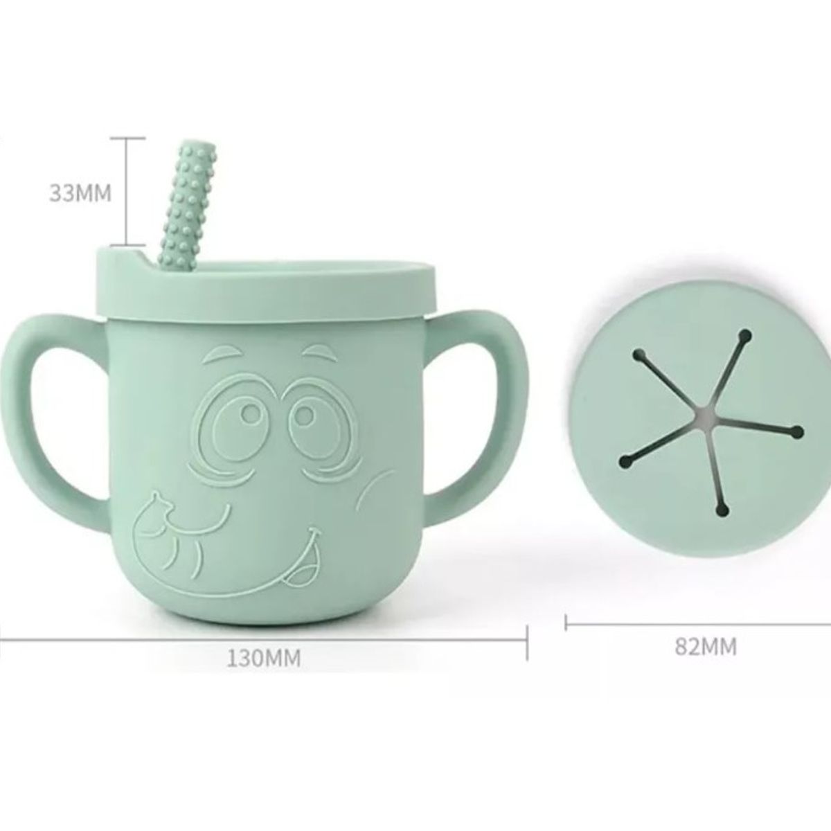 GENERICO - Vaso Silicona Bombilla Con Asa Bebé Rosa