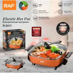 RAF - Olla Sartén Grill Eléctrica Cuadrada Antiadherente Raf-5411