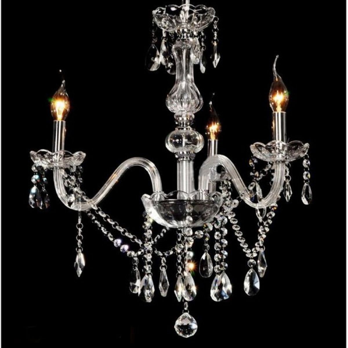 GENERICO - Lampara Colgante Candelabro Cristal K9 Transparente 3 Luces