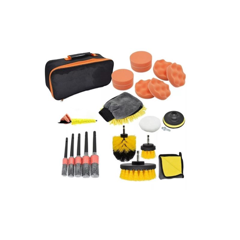 GENERICO - Limpieza De Auto Kit 21 Piezas Interior Exterior Pad Taladro