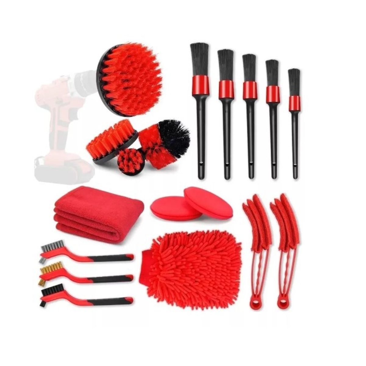 GENERICO - Limpieza De Auto Kit 18 Piezas Interior Y Exterior