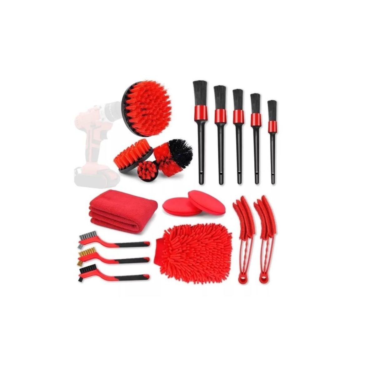 GENERICO - Limpieza De Auto Kit 18 Piezas Interior Y Exterior