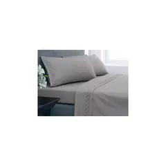 GENERICO - Juego De Sabanas 1.5 Plazas 210 Hilos Bordadas Color Gris