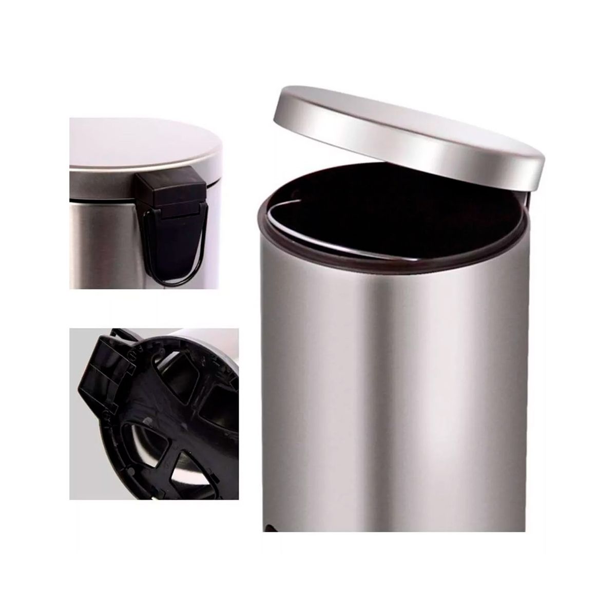 GENERICO - Basurero Papelero Pedal 3 Lts Acero Inoxidable