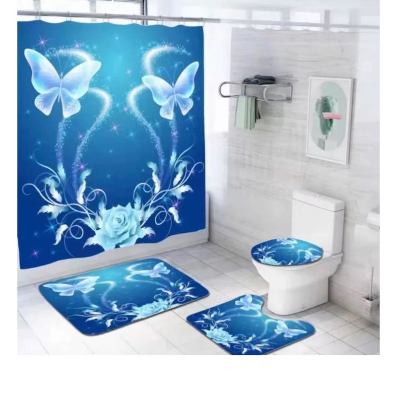 GENERICO - Set De Baño Cortina, Alfombras  Accesorios