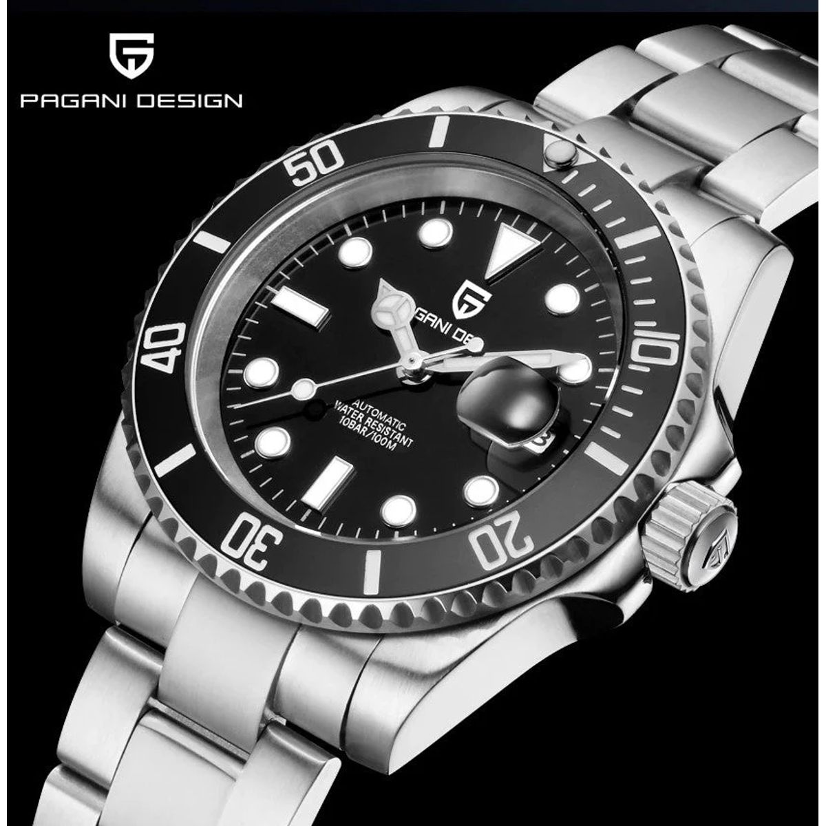 PAGANI - Reloj Hombre PAGANI SUBMARINER Automático Cristal de Zafiro