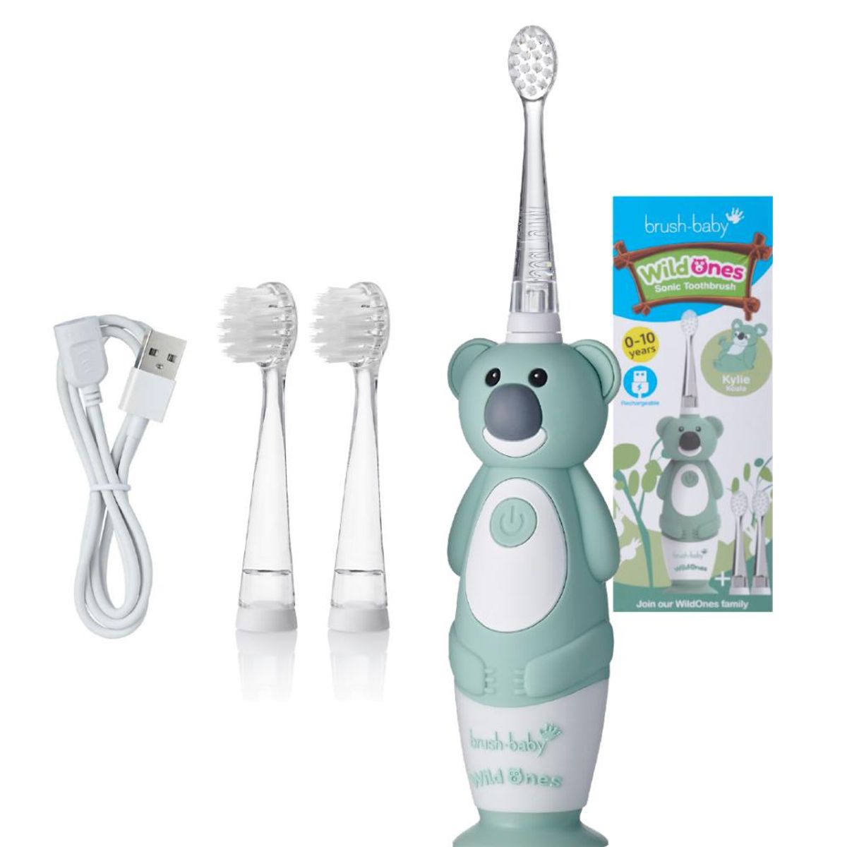 BRUSH BABY - Cepillo de Dientes Eléctrico Recargable para Niños WildOnes BRUSH BABY