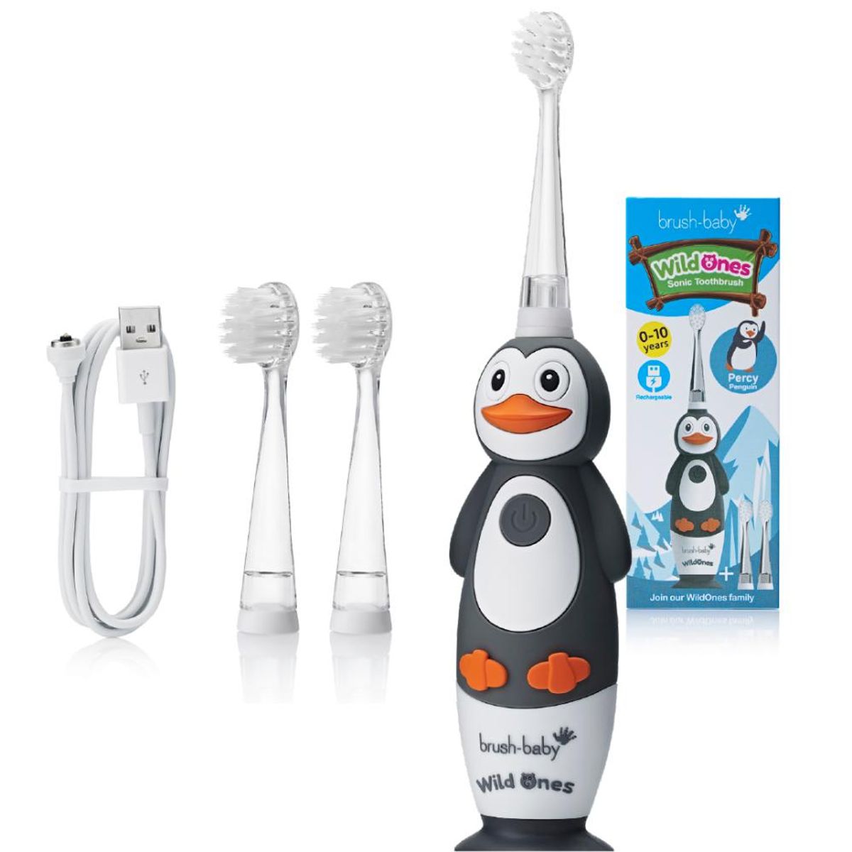 BRUSH BABY - Cepillo de Dientes Eléctrico Recargable para Niños WildOnes BRUSH BABY