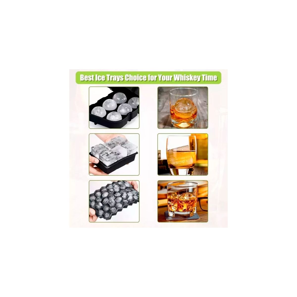 GENERICO - X3 Hieleras Cubeteras Grandes Silicona Con Embudo Cocktails