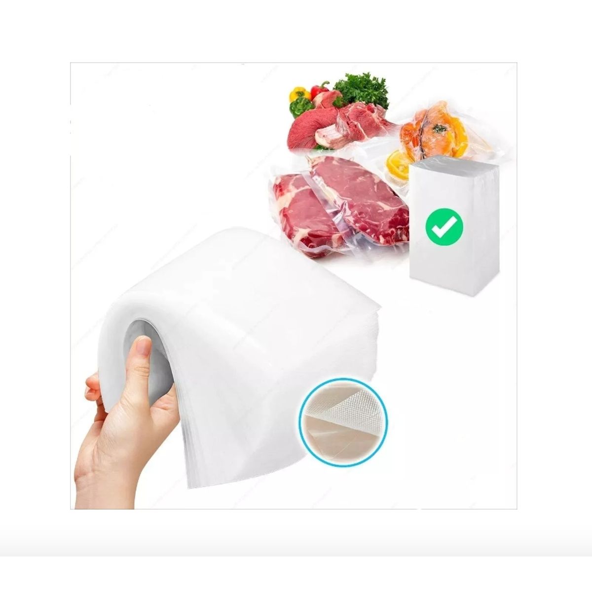 GENERICO - 100 Bolsas Para Sellar Al Vacio 28x35cm, Maquinas Tipo Oster