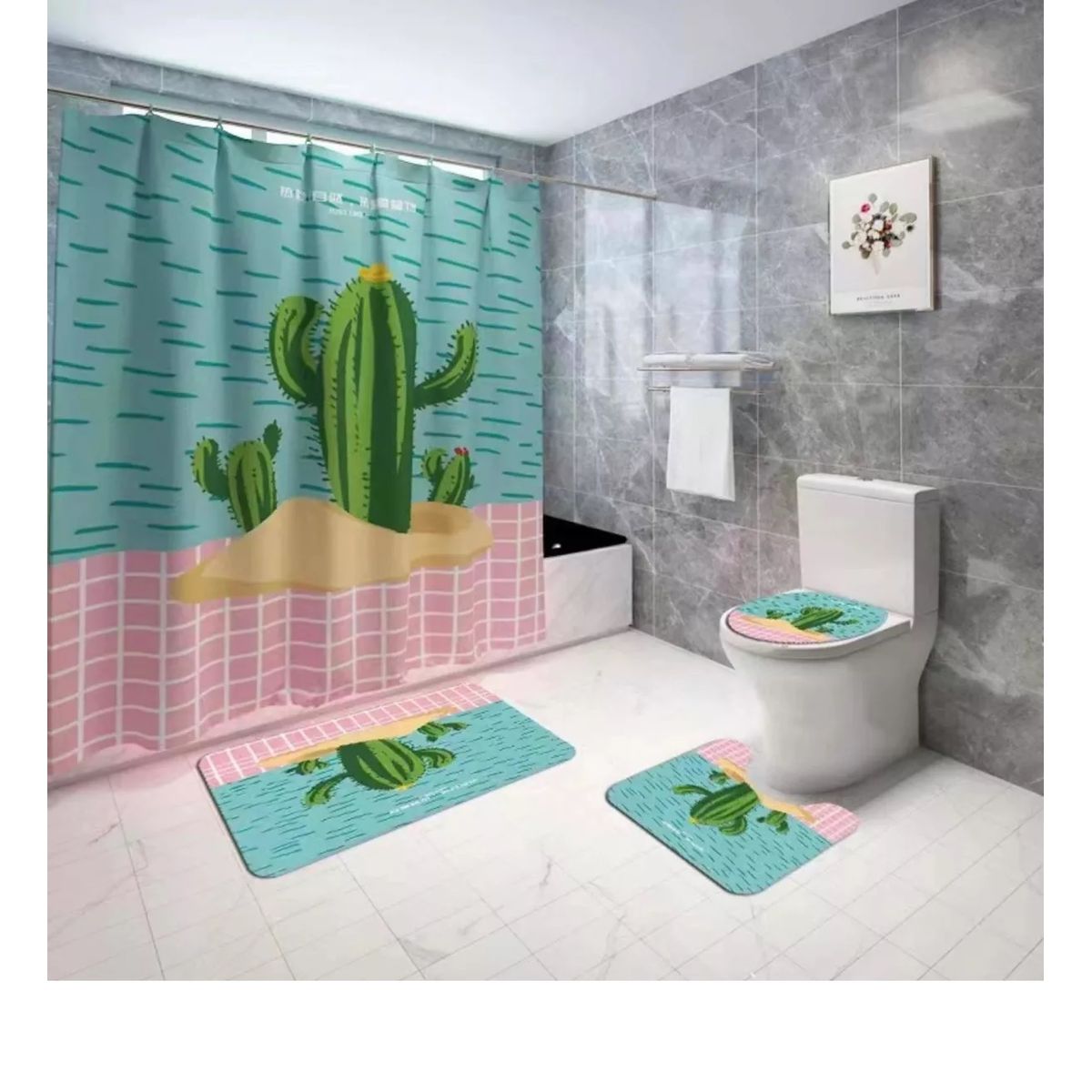 GENERICO - Set De Baño Cortina, Alfombras  Accesorios