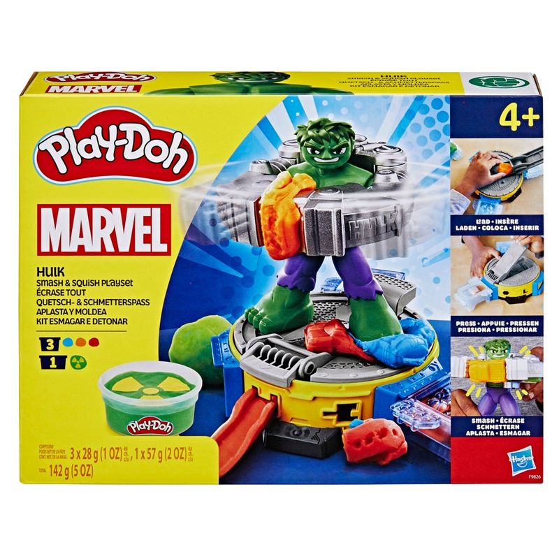 PLAY DOH - Masas y Plastilinas Play-Doh Marvel Set de juego Hulk Aplasta y Moldea