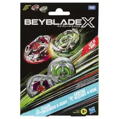 BEYBLADE - Trompo X Pack Doble Chain Incendio 5-60HT y Arrow Wizard 4-60N