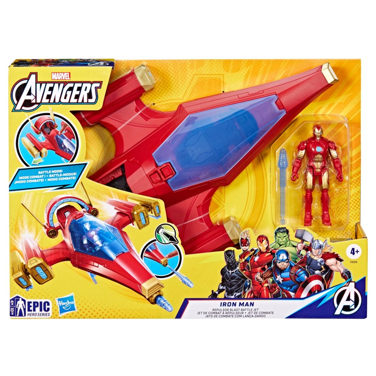MARVEL - Figura de Acción Marvel Avengers Epic Hero Series Repulsor Blast Battle Jet Iron Man