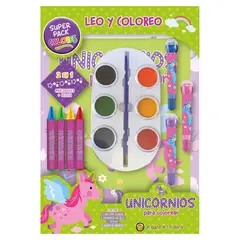 EDITORIAL GUADAL - LIBRO LEO Y COLOREO SUPERPACK - UNICORNIOS