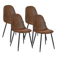 CORI CORI - Pack 4 Sillas Scoop Ecocuero Vintage Café Oscuro