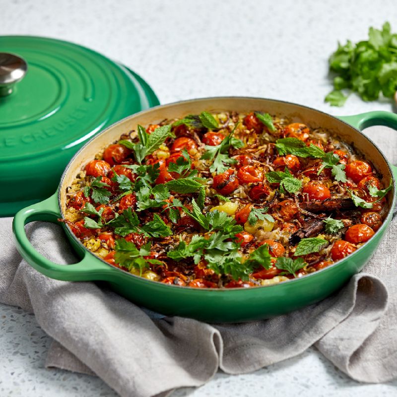 LE CREUSET - Cacerola Baja 30cm Verde Bamboo