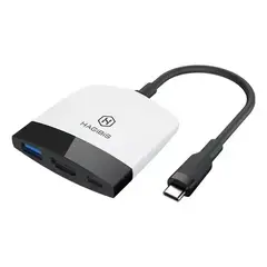GENERICO - Adaptador Hub Dock Tv Nintendo Switch 4k Usb C Hdmi Usb 3.0 Blanco
