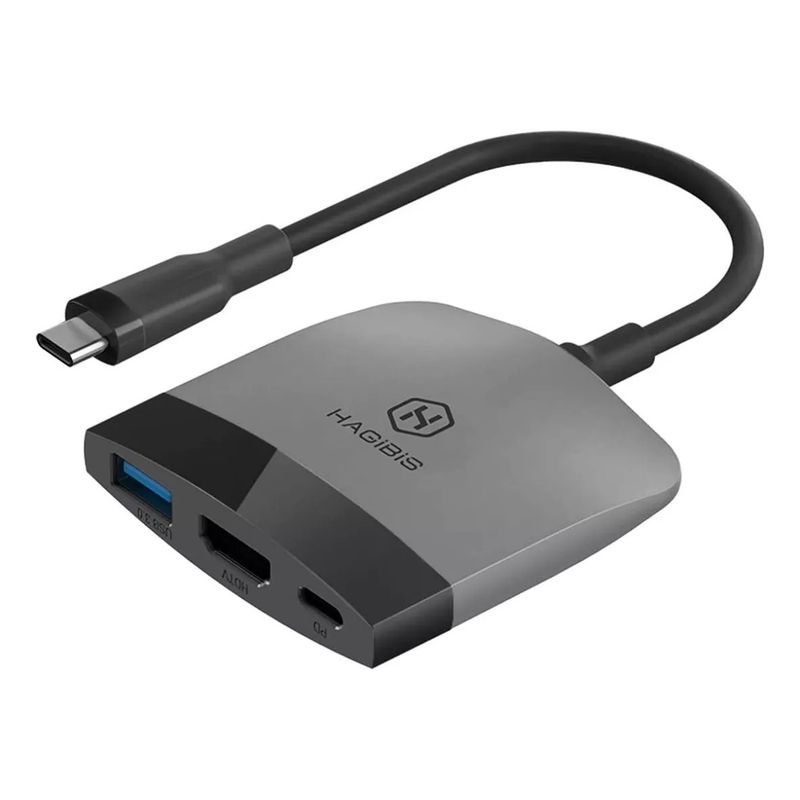 GENERICO - Adaptador Hub Dock Tv Nintendo Switch 4k Usb C Hdmi Usb 3.0 Gris